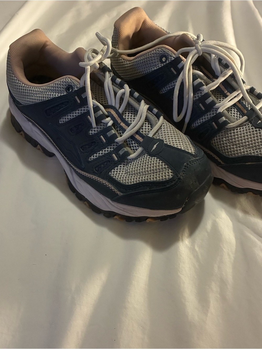 Avia Women's Navy, White and Light Pink Athletic Shoes